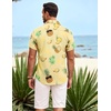 image:imageCOOFANDY Mens Hawaiian Shirt Short Sleeve Button Down Shirts Tropical Summer Beach Shirts Casual Floral Aloha ShirtsLight Yellow Pineapple