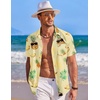 image:imageCOOFANDY Mens Hawaiian Shirt Short Sleeve Button Down Shirts Tropical Summer Beach Shirts Casual Floral Aloha ShirtsLight Yellow Pineapple