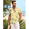 image:imageCOOFANDY Mens Hawaiian Shirt Short Sleeve Button Down Shirts Tropical Summer Beach Shirts Casual Floral Aloha ShirtsLight Yellow Pineapple