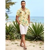 image:imageCOOFANDY Mens Hawaiian Shirt Short Sleeve Button Down Shirts Tropical Summer Beach Shirts Casual Floral Aloha ShirtsLight Yellow Pineapple
