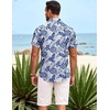 image:imageCOOFANDY Mens Hawaiian Shirt Short Sleeve Button Down Shirts Tropical Summer Beach Shirts Casual Floral Aloha ShirtsNavy Blue Leaves