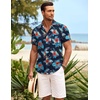 image:imageCOOFANDY Mens Hawaiian Shirt Short Sleeve Button Down Shirts Tropical Summer Beach Shirts Casual Floral Aloha ShirtsNavyred Flower