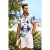 image:imageCOOFANDY Mens Hawaiian Shirt Short Sleeve Button Down Shirts Tropical Summer Beach Shirts Casual Floral Aloha ShirtsPalm Tree