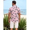image:imageCOOFANDY Mens Hawaiian Shirt Short Sleeve Button Down Shirts Tropical Summer Beach Shirts Casual Floral Aloha ShirtsPink Black Coconut Palm