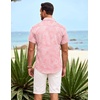 image:imageCOOFANDY Mens Hawaiian Shirt Short Sleeve Button Down Shirts Tropical Summer Beach Shirts Casual Floral Aloha ShirtsPink Leaves