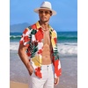 image:imageCOOFANDY Mens Hawaiian Shirt Short Sleeve Button Down Shirts Tropical Summer Beach Shirts Casual Floral Aloha ShirtsWhite Floralleaves