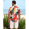 image:imageCOOFANDY Mens Hawaiian Shirt Short Sleeve Button Down Shirts Tropical Summer Beach Shirts Casual Floral Aloha ShirtsWhite Floralleaves
