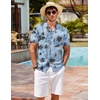 image:imageCOOFANDY Mens Hawaiian Shirt Short Sleeve Buttoon Down Shirts Casual Tropical Floral Summer Linen ShirtsB Blue Floral