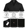image:imageCOOFANDY Mens Hawaiian Shirt Short Sleeve Buttoon Down Shirts Casual Tropical Floral Summer Linen ShirtsBlack