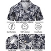image:imageCOOFANDY Mens Hawaiian Shirt Short Sleeve Buttoon Down Shirts Casual Tropical Floral Summer Linen ShirtsBlack Tropical Leaf