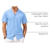 image:imageCOOFANDY Mens Hawaiian Shirt Short Sleeve Buttoon Down Shirts Casual Tropical Floral Summer Linen ShirtsDark Blue