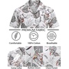 image:imageCOOFANDY Mens Hawaiian Shirt Short Sleeve Buttoon Down Shirts Casual Tropical Floral Summer Linen ShirtsGrey Tropical Leaf