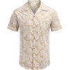 image:imageCOOFANDY Mens Hawaiian Shirt Short Sleeve Buttoon Down Shirts Casual Tropical Floral Summer Linen ShirtsKhaki Floral