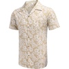 image:imageCOOFANDY Mens Hawaiian Shirt Short Sleeve Buttoon Down Shirts Casual Tropical Floral Summer Linen ShirtsKhaki Floral