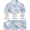 image:imageCOOFANDY Mens Hawaiian Shirt Short Sleeve Buttoon Down Shirts Casual Tropical Floral Summer Linen ShirtsLight Blue Tropical
