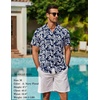 image:imageCOOFANDY Mens Hawaiian Shirt Short Sleeve Buttoon Down Shirts Casual Tropical Floral Summer Linen ShirtsNavy Floral