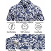 image:imageCOOFANDY Mens Hawaiian Shirt Short Sleeve Buttoon Down Shirts Casual Tropical Floral Summer Linen ShirtsNavy Floral