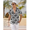 image:imageCOOFANDY Mens Hawaiian Shirt Short Sleeve Buttoon Down Shirts Casual Tropical Floral Summer Linen ShirtsPalm Leafblack