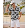 image:imageCOOFANDY Mens Hawaiian Shirt Short Sleeve Buttoon Down Shirts Casual Tropical Floral Summer Linen ShirtsPalm Leafblack