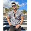 image:imageCOOFANDY Mens Hawaiian Shirt Short Sleeve Buttoon Down Shirts Casual Tropical Floral Summer Linen ShirtsPalm Leafblackwhite