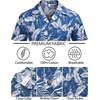 image:imageCOOFANDY Mens Hawaiian Shirt Short Sleeve Buttoon Down Shirts Casual Tropical Floral Summer Linen ShirtsPalm Leafblue