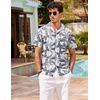 image:imageCOOFANDY Mens Hawaiian Shirt Short Sleeve Buttoon Down Shirts Casual Tropical Floral Summer Linen ShirtsPalm Leafbluewhite