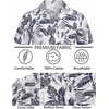 image:imageCOOFANDY Mens Hawaiian Shirt Short Sleeve Buttoon Down Shirts Casual Tropical Floral Summer Linen ShirtsPalm Leafbluewhite