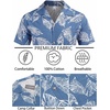 image:imageCOOFANDY Mens Hawaiian Shirt Short Sleeve Buttoon Down Shirts Casual Tropical Floral Summer Linen ShirtsPalm Leafdenim Blue