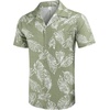 image:imageCOOFANDY Mens Hawaiian Shirt Short Sleeve Buttoon Down Shirts Casual Tropical Floral Summer Linen ShirtsPalm Leafgreen