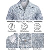 image:imageCOOFANDY Mens Hawaiian Shirt Short Sleeve Buttoon Down Shirts Casual Tropical Floral Summer Linen ShirtsPalm Leaflight Blue