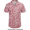 image:imageCOOFANDY Mens Hawaiian Shirt Short Sleeve Buttoon Down Shirts Casual Tropical Floral Summer Linen ShirtsPalm Leafred