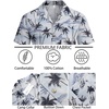 image:imageCOOFANDY Mens Hawaiian Shirt Short Sleeve Buttoon Down Shirts Casual Tropical Floral Summer Linen ShirtsPalm Shadow Blue