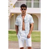 image:imageCOOFANDY Mens Hawaiian Shirt Short Sleeve Buttoon Down Shirts Casual Tropical Floral Summer Linen ShirtsWashed Floral Blue