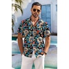 image:imageCOOFANDY Mens Hawaiian Shirt Short Sleeve Floral Button Down Shirts Tropical Holiday Beach ShirtsBlack  Colorful Flower