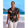 image:imageCOOFANDY Mens Hawaiian Shirt Short Sleeve Floral Button Down Shirts Tropical Holiday Beach ShirtsBlack  Redpurple Flower
