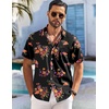 image:imageCOOFANDY Mens Hawaiian Shirt Short Sleeve Floral Button Down Shirts Tropical Holiday Beach ShirtsBlack  Redpurple Flower