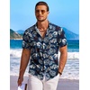 image:imageCOOFANDY Mens Hawaiian Shirt Short Sleeve Floral Button Down Shirts Tropical Holiday Beach ShirtsBlue  Flower 2