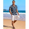 image:imageCOOFANDY Mens Hawaiian Shirt Short Sleeve Floral Button Down Shirts Tropical Holiday Beach ShirtsBlue  Flower 2