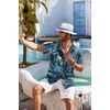 image:imageCOOFANDY Mens Hawaiian Shirt Short Sleeve Floral Button Down Shirts Tropical Holiday Beach ShirtsBlue  Green  Leaf