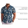 image:imageCOOFANDY Mens Hawaiian Shirt Short Sleeve Floral Button Down Shirts Tropical Holiday Beach ShirtsBlue  White  Leaf