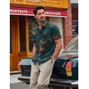 image:imageCOOFANDY Mens Hawaiian Shirt Short Sleeve Floral Button Down Shirts Tropical Holiday Beach ShirtsBlue Oil Painting