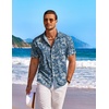 image:imageCOOFANDY Mens Hawaiian Shirt Short Sleeve Floral Button Down Shirts Tropical Holiday Beach ShirtsFloral  Denim Blue