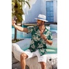 image:imageCOOFANDY Mens Hawaiian Shirt Short Sleeve Floral Button Down Shirts Tropical Holiday Beach ShirtsGreen  Palm Tree