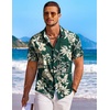 image:imageCOOFANDY Mens Hawaiian Shirt Short Sleeve Floral Button Down Shirts Tropical Holiday Beach ShirtsGreen  Palm Tree