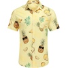 image:imageCOOFANDY Mens Hawaiian Shirt Short Sleeve Floral Button Down Shirts Tropical Holiday Beach ShirtsLight Yellow  Pineapple