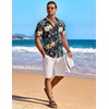 image:imageCOOFANDY Mens Hawaiian Shirt Short Sleeve Floral Button Down Shirts Tropical Holiday Beach ShirtsNavy  Flower 2