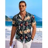 image:imageCOOFANDY Mens Hawaiian Shirt Short Sleeve Floral Button Down Shirts Tropical Holiday Beach ShirtsNavy  Flower 2