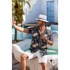 image:imageCOOFANDY Mens Hawaiian Shirt Short Sleeve Floral Button Down Shirts Tropical Holiday Beach ShirtsNavy  Flower 2