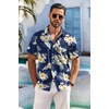 image:imageCOOFANDY Mens Hawaiian Shirt Short Sleeve Floral Button Down Shirts Tropical Holiday Beach ShirtsNavy  Flower 4