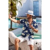 image:imageCOOFANDY Mens Hawaiian Shirt Short Sleeve Floral Button Down Shirts Tropical Holiday Beach ShirtsNavy  Flower 4